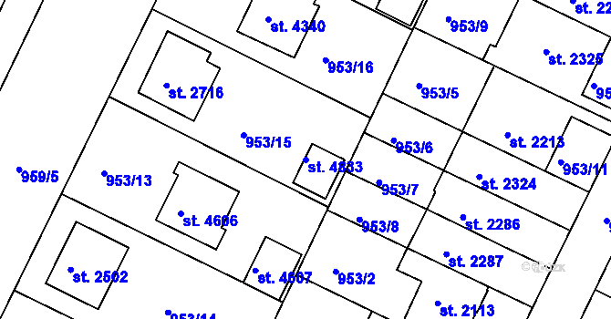 Parcela st. 4833 v KÚ Písek, Katastrální mapa