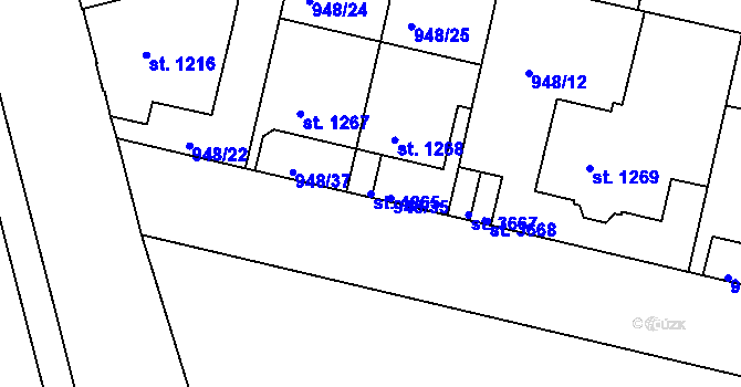 Parcela st. 4865 v KÚ Písek, Katastrální mapa