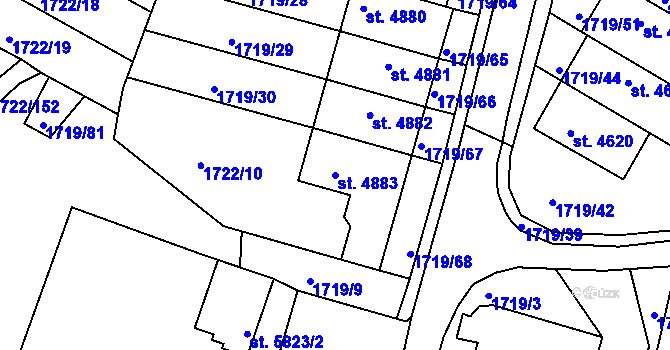 Parcela st. 4883 v KÚ Písek, Katastrální mapa