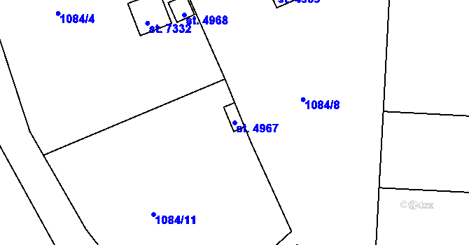 Parcela st. 4967 v KÚ Písek, Katastrální mapa