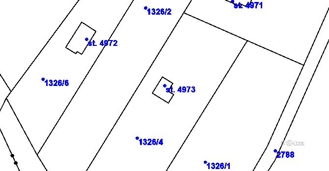 Parcela st. 4973 v KÚ Písek, Katastrální mapa