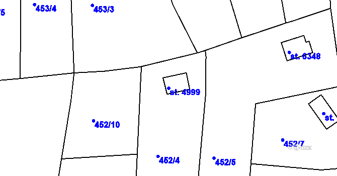 Parcela st. 4999 v KÚ Písek, Katastrální mapa