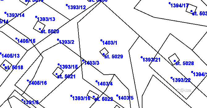 Parcela st. 5029 v KÚ Písek, Katastrální mapa