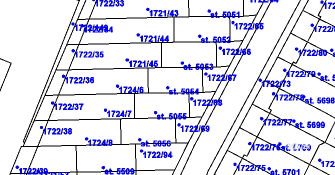 Parcela st. 5054 v KÚ Písek, Katastrální mapa