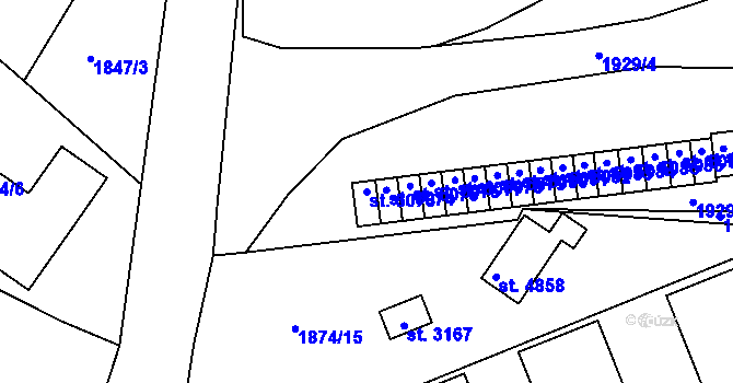 Parcela st. 5073 v KÚ Písek, Katastrální mapa