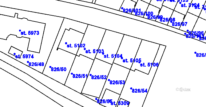 Parcela st. 5104 v KÚ Písek, Katastrální mapa