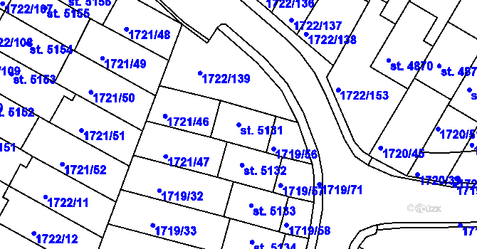 Parcela st. 5131 v KÚ Písek, Katastrální mapa