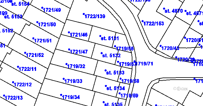 Parcela st. 5132 v KÚ Písek, Katastrální mapa