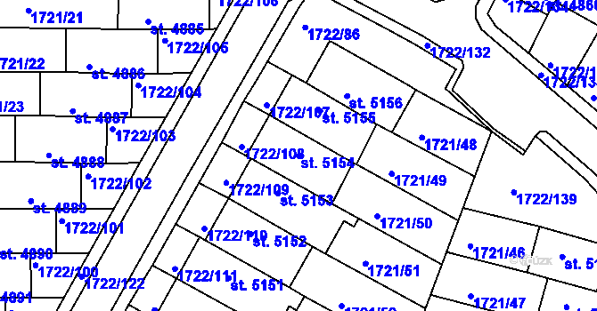 Parcela st. 5154 v KÚ Písek, Katastrální mapa