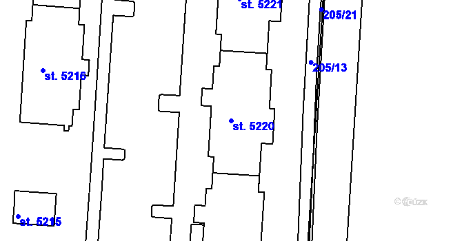 Parcela st. 5220 v KÚ Písek, Katastrální mapa