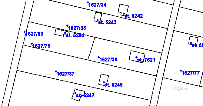 Parcela st. 5245 v KÚ Písek, Katastrální mapa