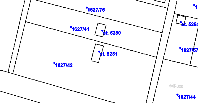 Parcela st. 5251 v KÚ Písek, Katastrální mapa