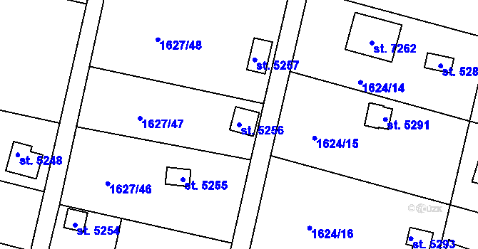 Parcela st. 5256 v KÚ Písek, Katastrální mapa
