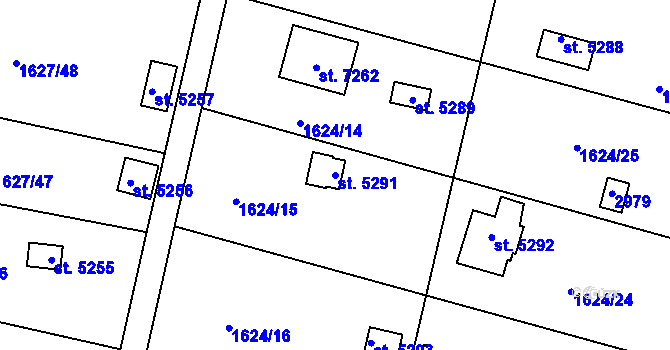 Parcela st. 5291 v KÚ Písek, Katastrální mapa