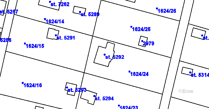 Parcela st. 5292 v KÚ Písek, Katastrální mapa