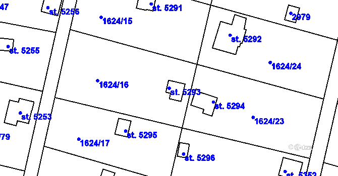 Parcela st. 5293 v KÚ Písek, Katastrální mapa