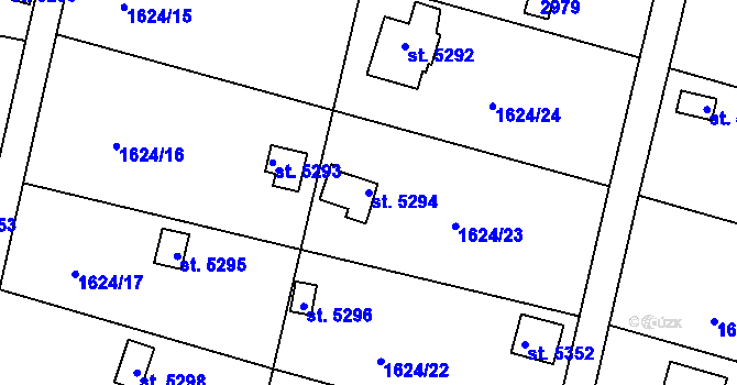 Parcela st. 5294 v KÚ Písek, Katastrální mapa