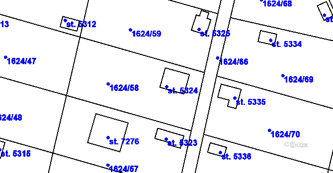 Parcela st. 5324 v KÚ Písek, Katastrální mapa