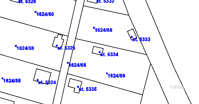 Parcela st. 5334 v KÚ Písek, Katastrální mapa