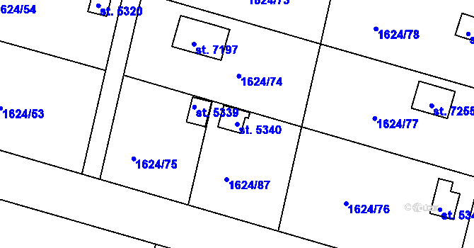 Parcela st. 5340 v KÚ Písek, Katastrální mapa