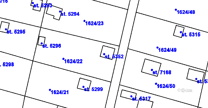 Parcela st. 5352 v KÚ Písek, Katastrální mapa