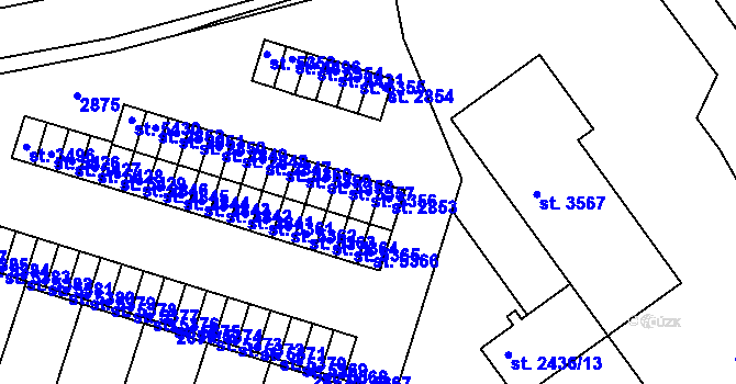 Parcela st. 5356 v KÚ Písek, Katastrální mapa