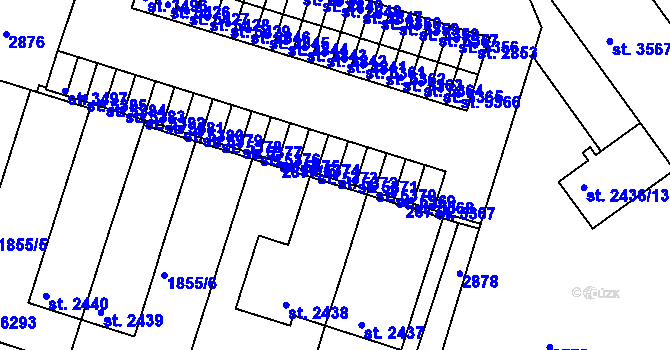 Parcela st. 5372 v KÚ Písek, Katastrální mapa