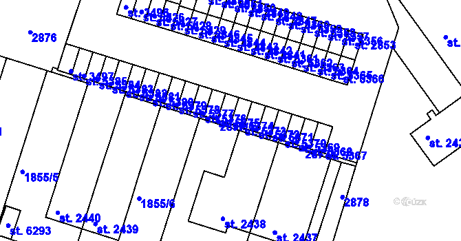 Parcela st. 5374 v KÚ Písek, Katastrální mapa