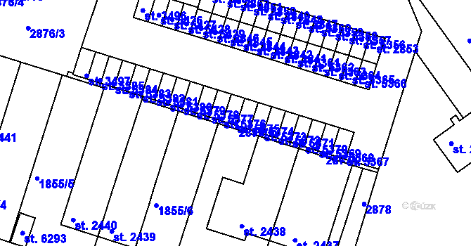 Parcela st. 5375 v KÚ Písek, Katastrální mapa