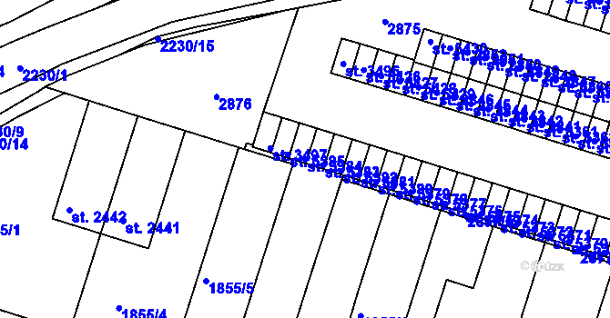 Parcela st. 5384 v KÚ Písek, Katastrální mapa
