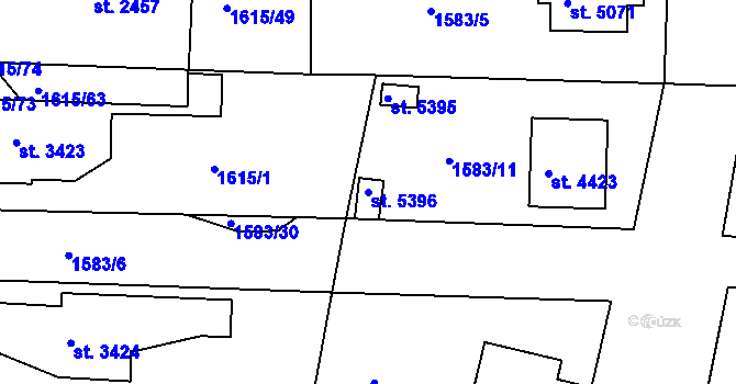 Parcela st. 5396 v KÚ Písek, Katastrální mapa