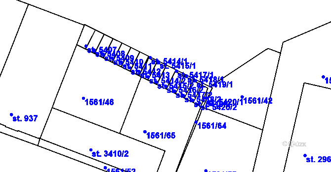 Parcela st. 5416/2 v KÚ Písek, Katastrální mapa