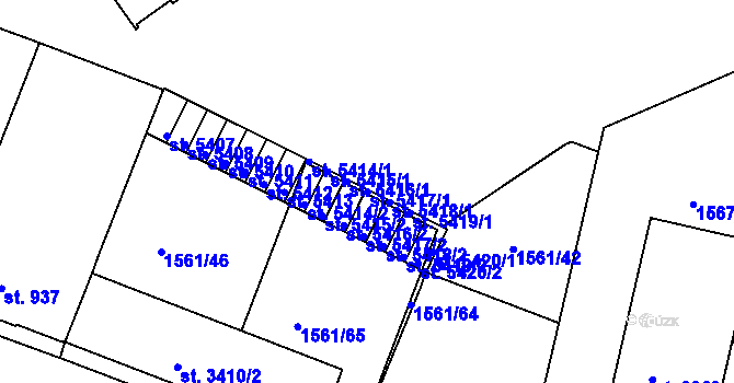 Parcela st. 5417/1 v KÚ Písek, Katastrální mapa