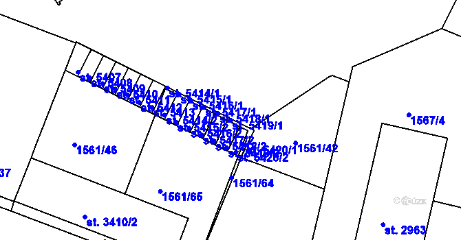 Parcela st. 5419/1 v KÚ Písek, Katastrální mapa