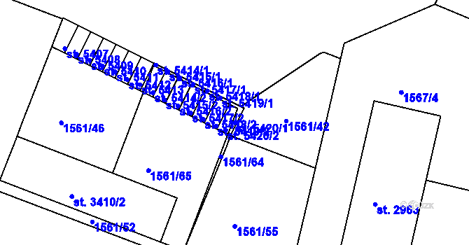Parcela st. 5420/1 v KÚ Písek, Katastrální mapa