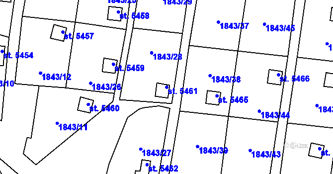 Parcela st. 5461 v KÚ Písek, Katastrální mapa