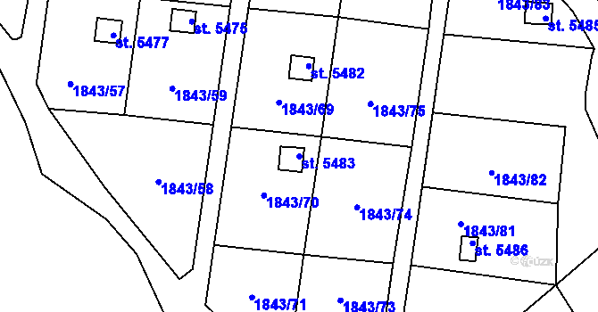Parcela st. 5483 v KÚ Písek, Katastrální mapa