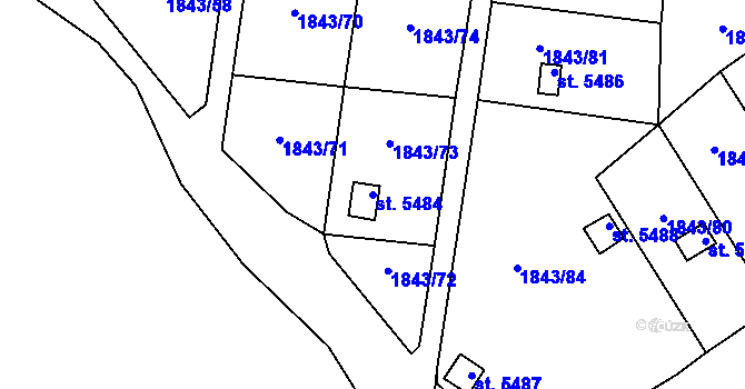 Parcela st. 5484 v KÚ Písek, Katastrální mapa