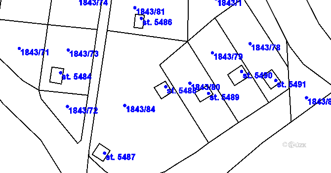 Parcela st. 5488 v KÚ Písek, Katastrální mapa
