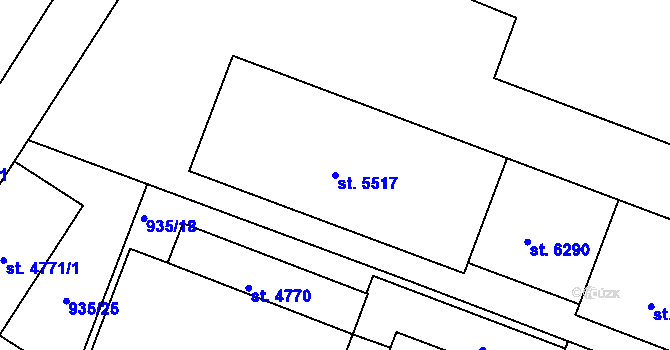 Parcela st. 5517 v KÚ Písek, Katastrální mapa