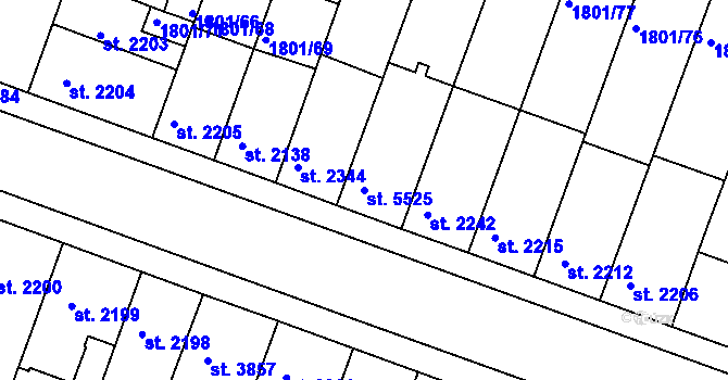 Parcela st. 5525 v KÚ Písek, Katastrální mapa