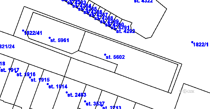 Parcela st. 5602 v KÚ Písek, Katastrální mapa