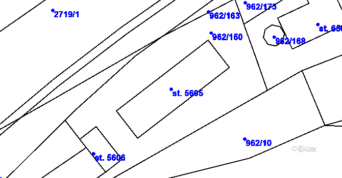 Parcela st. 5605 v KÚ Písek, Katastrální mapa