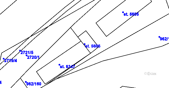 Parcela st. 5606 v KÚ Písek, Katastrální mapa