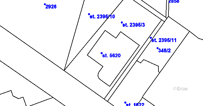 Parcela st. 5620 v KÚ Písek, Katastrální mapa