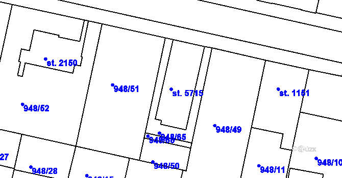 Parcela st. 5715 v KÚ Písek, Katastrální mapa