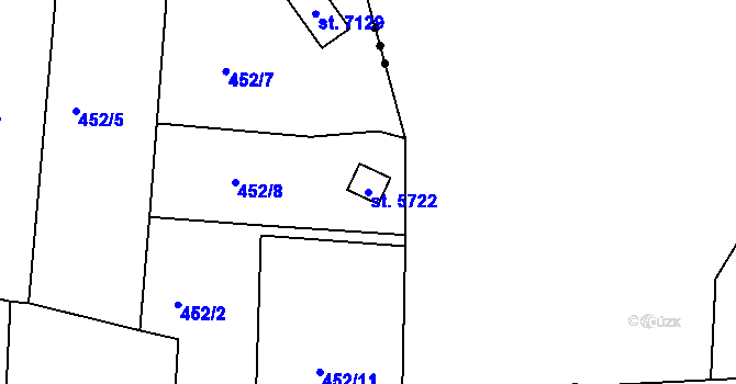 Parcela st. 5722 v KÚ Písek, Katastrální mapa