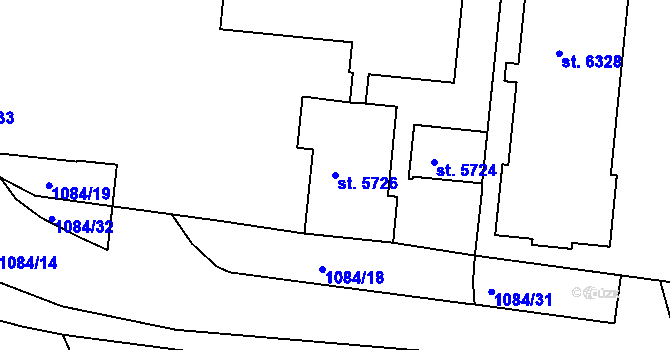 Parcela st. 5726 v KÚ Písek, Katastrální mapa