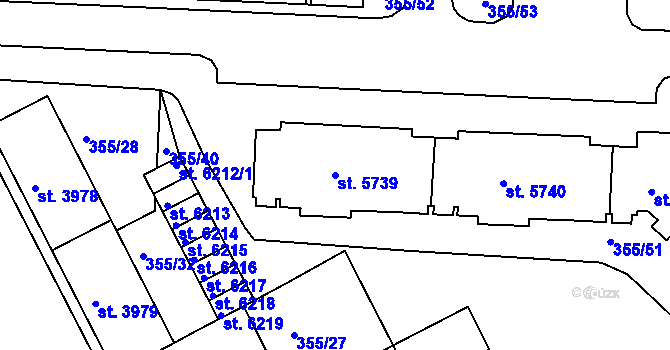 Parcela st. 5739 v KÚ Písek, Katastrální mapa