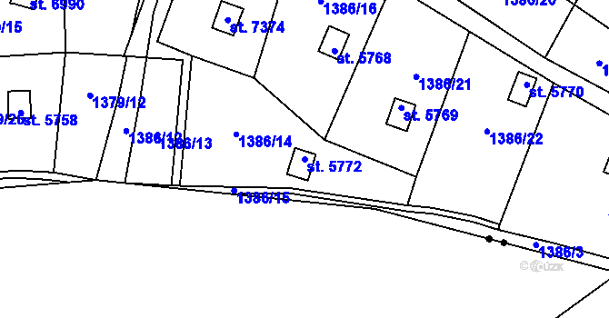 Parcela st. 5772 v KÚ Písek, Katastrální mapa